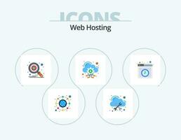 Web Hosting Flat Icon Pack 5 Icon Design. online. hosting. optimization. cloud. hosting server vector