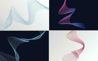 Collection of geometric minimal lines pattern set vector