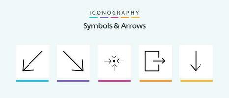 Symbols and Arrows Glyph 5 Icon Pack Including . scale. arrow. Creative Icons Design vector