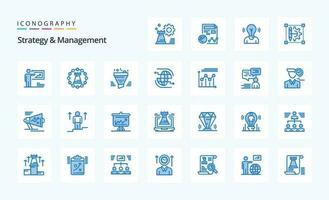 25 Strategy And Management Blue icon pack vector