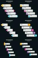 Vector 6 Infographics Pack Presentation slide template 5 Steps cycle diagrams and timelines