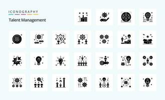 25 Talent Management Solid Glyph icon pack vector