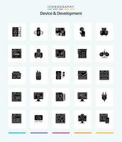 Creative Device And Development 25 Glyph Solid Black icon pack  Such As toast machine. technology. computer. interface. toch vector