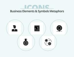 Business Elements And Symbols Metaphors Glyph Icon Pack 5 Icon Design. wheel. lock. man. locker. avatar vector