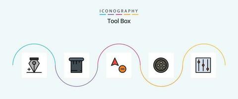 Tools Line Filled Flat 5 Icon Pack Including . cursor. vector