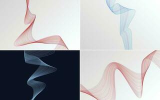 Collection of geometric minimal lines pattern set vector