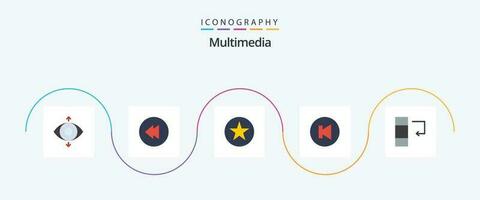 multimedia plano 5 5 icono paquete incluso . flecha. datos vector