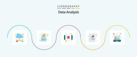 datos análisis plano 5 5 icono paquete incluso cuadro. digital. informe. base de datos. móvil vector