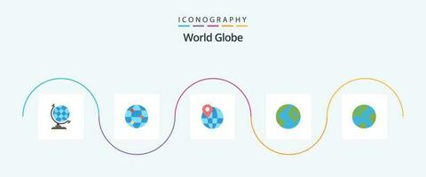 Globe Flat 5 Icon Pack Including . pin. vector