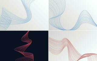 Collection of geometric minimal lines pattern set vector