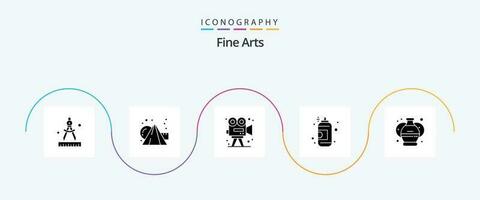 Fine Arts Glyph 5 Icon Pack Including art. paint. camera. arts. spray vector