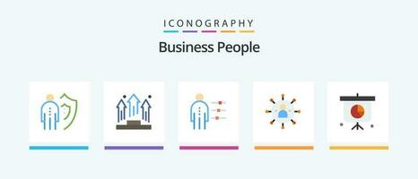 Business People Flat 5 Icon Pack Including people. business. people. recruitment. job. Creative Icons Design vector