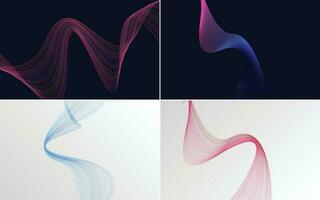 Collection of geometric minimal lines pattern set vector