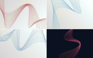 Collection of geometric minimal lines pattern set vector