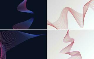 Collection of geometric minimal lines pattern set vector