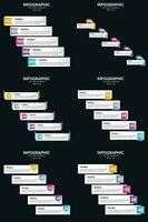 Vector 6 Infographics Pack Presentation slide template 5 Steps cycle diagrams and timelines