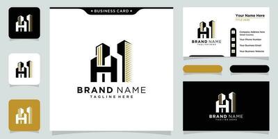 Building With Initial H Letter Monogram Logo Design vector