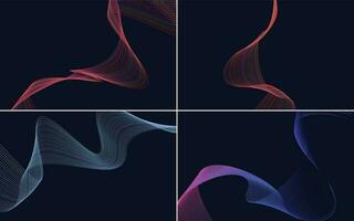 Collection of geometric minimal lines pattern set vector