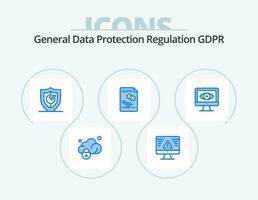 Gdpr Blue Icon Pack 5 Icon Design. secure. file. gdpr. eu. security vector