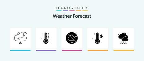 Weather Glyph 5 Icon Pack Including . weather. sky. rain. weather. Creative Icons Design vector