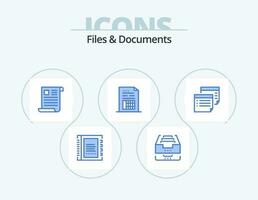 Files And Documents Blue Icon Pack 5 Icon Design. document. account. document. paper. file vector