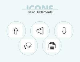 Basic Ui Elements Line Icon Pack 5 Icon Design. hose. storage. arrow. data. folder vector