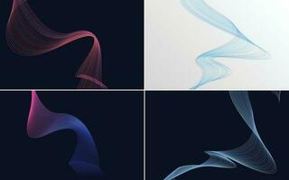 Collection of geometric minimal lines pattern set vector