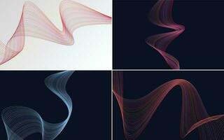 Collection of geometric minimal lines pattern set vector