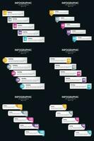 Vector 6 Infographics Pack Presentation slide template 5 Steps cycle diagrams and timelines