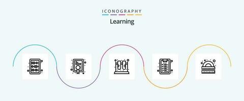 Learning Line 5 Icon Pack Including geometry. learning. chemistry. education. test vector