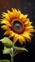 Sunflower photo wallpaper background. AI Generated,