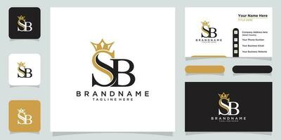 Letter SB Vector Logo Design Template with business card design Premium Vector