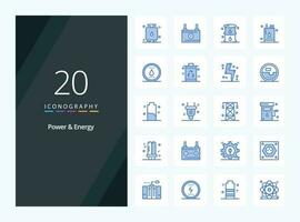 20 Power And Energy Blue Color icon for presentation vector