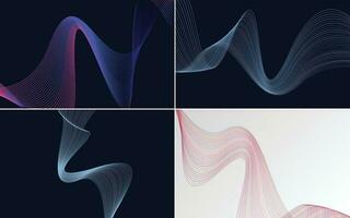 Collection of geometric minimal lines pattern set vector