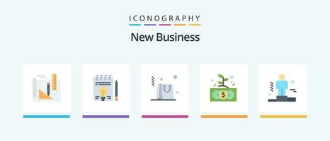 New Business Flat 5 Icon Pack Including competitive. money. bag. leaf. dollar. Creative Icons Design vector