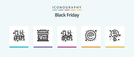 Black Friday Line 5 Icon Pack Including shirt. promote. sale board. clothing. winter. Creative Icons Design vector