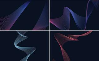 Collection of geometric minimal lines pattern set vector