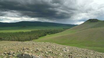 Mongolian Ger Tents in Large Valley of Mongolia Geography video