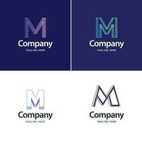 letra m diseño de paquete de logotipos grandes diseño de logotipos modernos y creativos para su negocio vector
