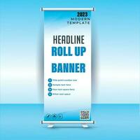 Business Roll Up Banner.Banner Template, Abstract Background vector, flyer, presentation, leaflet, j-flag, x-stand, x-banner, exhibition display,Vertical Banner Design Signboard Advertising vector