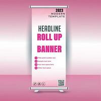 Business Roll Up Banner.Banner Template, Abstract Background vector, flyer, presentation, leaflet, j-flag, x-stand, x-banner, exhibition display,Vertical Banner Design Signboard Advertising vector