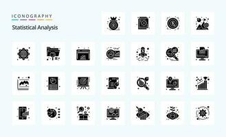 25 Statistical Analysis Solid Glyph icon pack vector