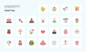 25 Easter Flat color icon pack vector