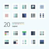 20 Layout Flat Color icon Pack like frame layout grid image collage vector