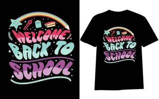 Back to school t-shirt design, first day at school , hundred days of School, typography t-shirt design for kids. vector