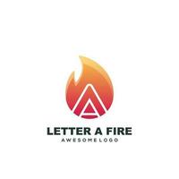 logo modelo letra un fuego degradado vistoso logo vector