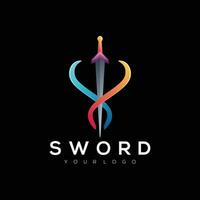 espada logo diseño vector moderno vistoso