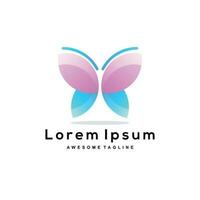 Butterfly gradient logo design colorful vector