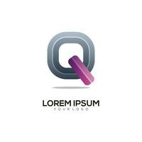 Letter Q colorful logo design template modern vector