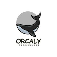 Vector logo illustration whale simple mascot style